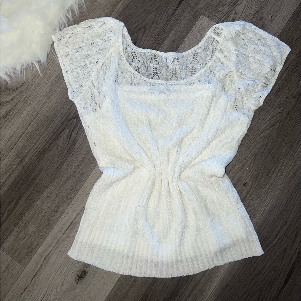 Gorgeous Coldwater Creek Crochet Knit Top & Tank Set